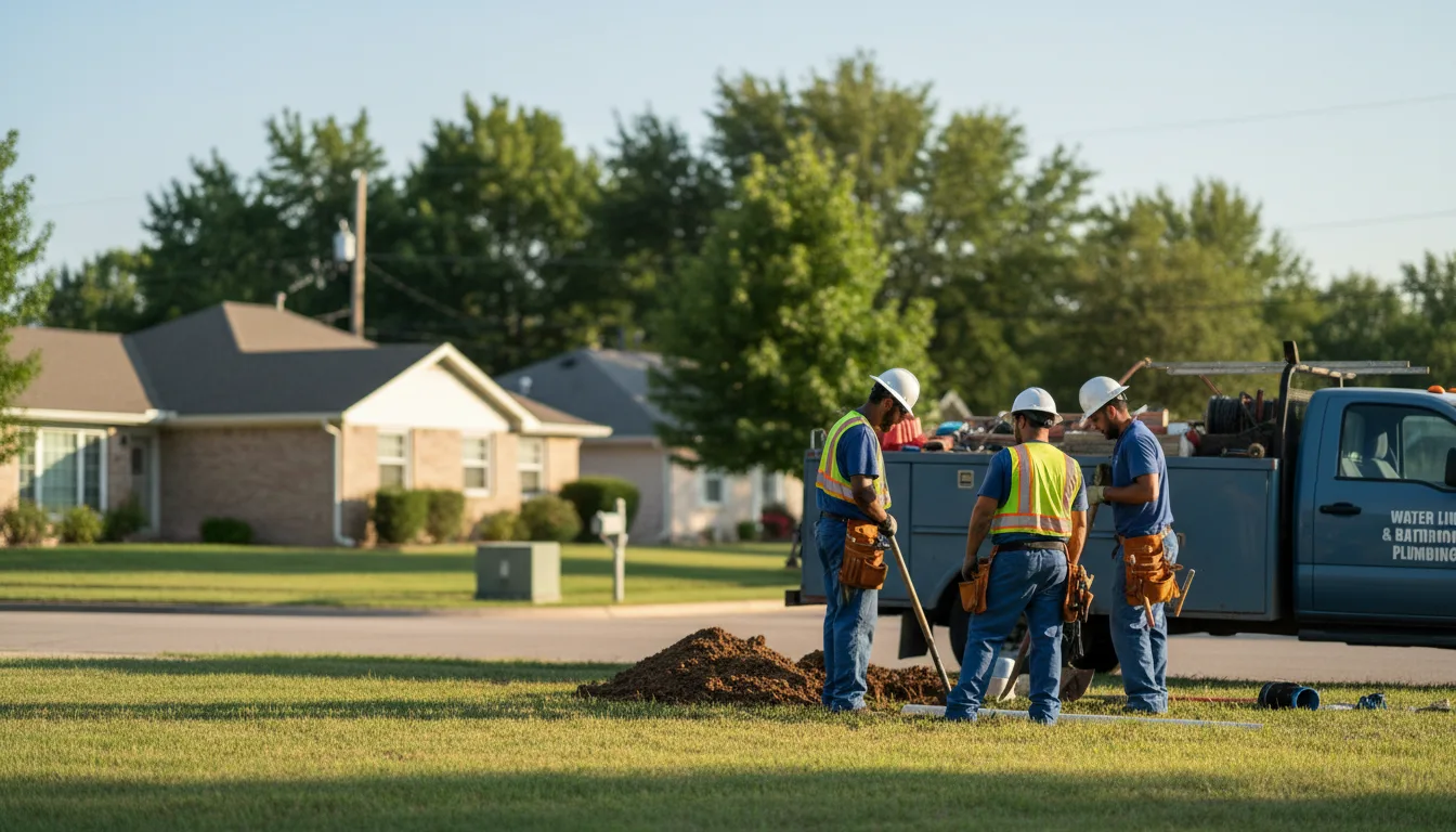 Residential water line and bathroom plumbing service in Batavia, IA